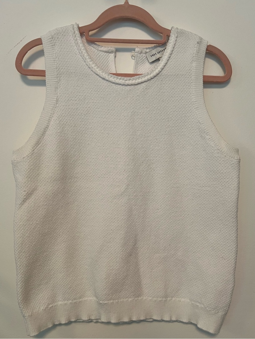 Free Assembly Sleeveless Knit Tank Top - White